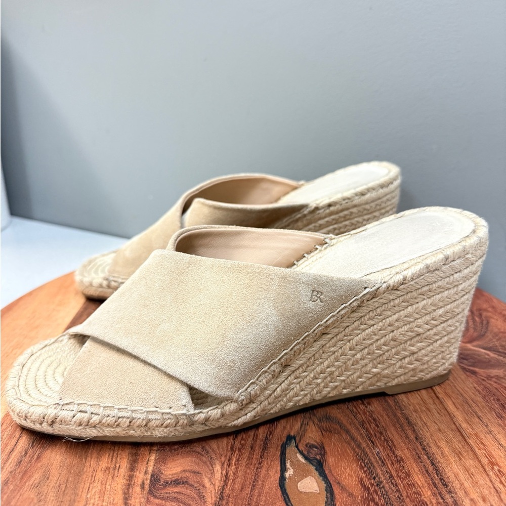 Banana Republic Beige Suede Espadrille Wedge Sandals